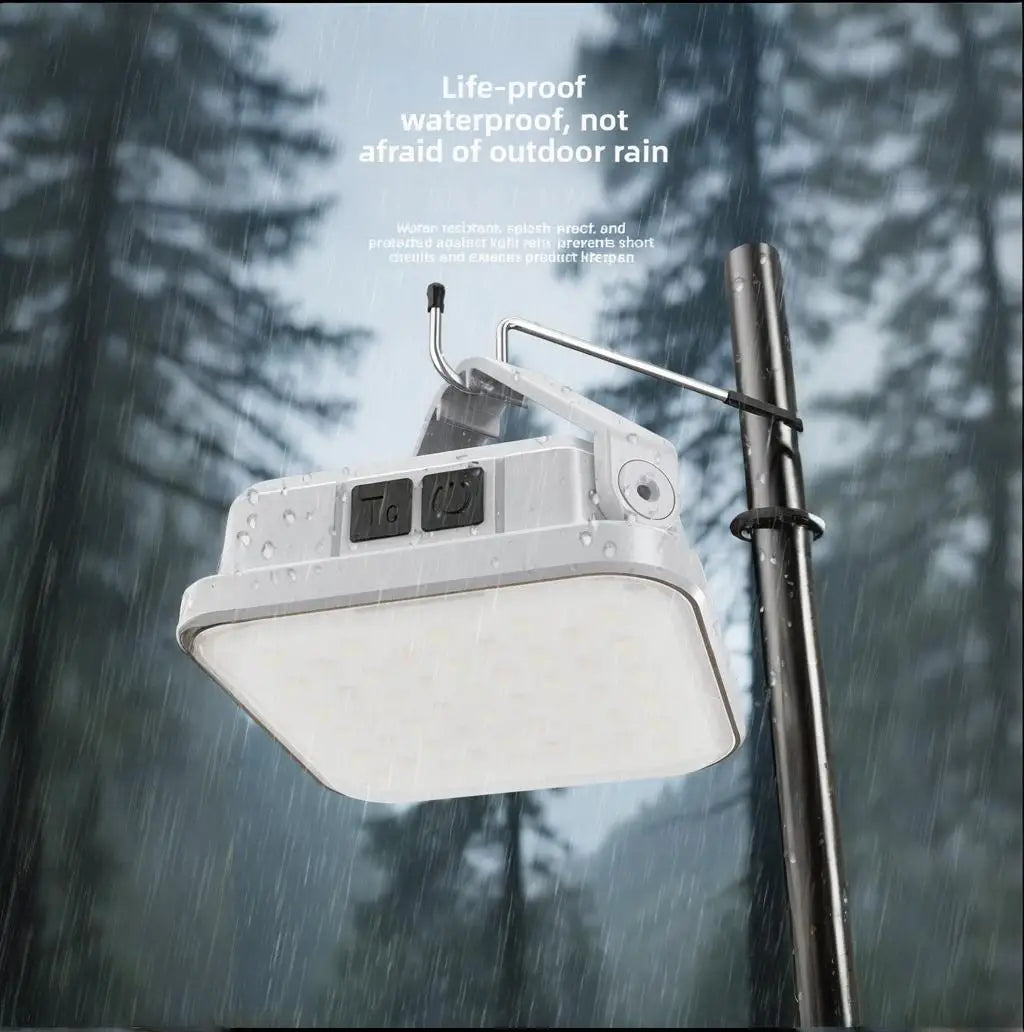 Solar Camping Light SMD Rechargeable LED Hanging Lamp with Digital Power Display Portable Outdoor Tent Work Emergency Lighting Zpaxo