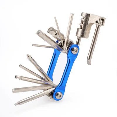 Bicycle Repair Tool Portable Repair Tool Multifunctional Combination With Chain Cutter Disassembly And Maintenance Tool Set MTB Zpaxo blue 24