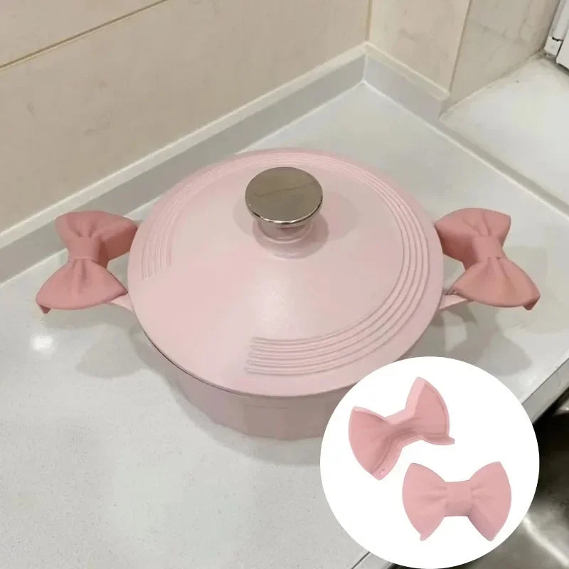 Silicone Bow-Shape Oven Mitts – Heat Resistant Pot Holders 2pc Silicone Oven Mitts Zpaxo