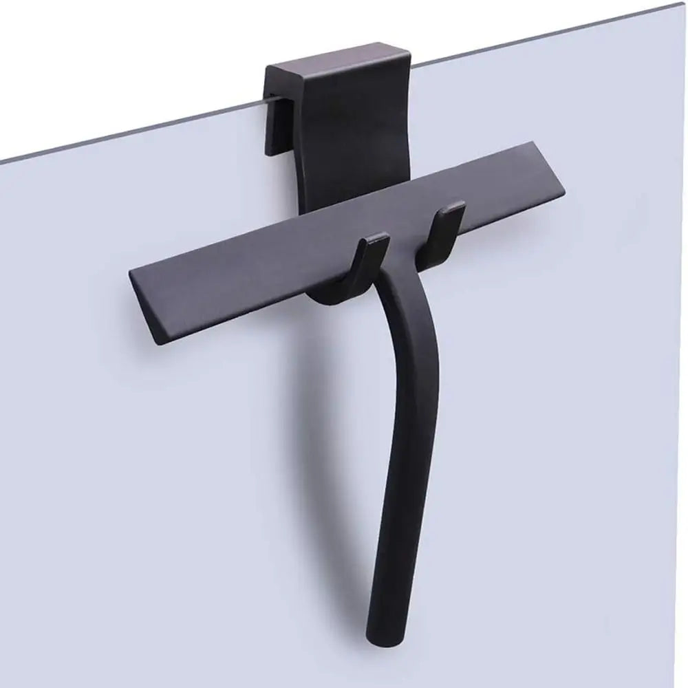Matte Black Shower Squeegee Silicone Material Streak Free Glass Wiper With Handle Hanging Holder Silicone Squeegee Zpaxo