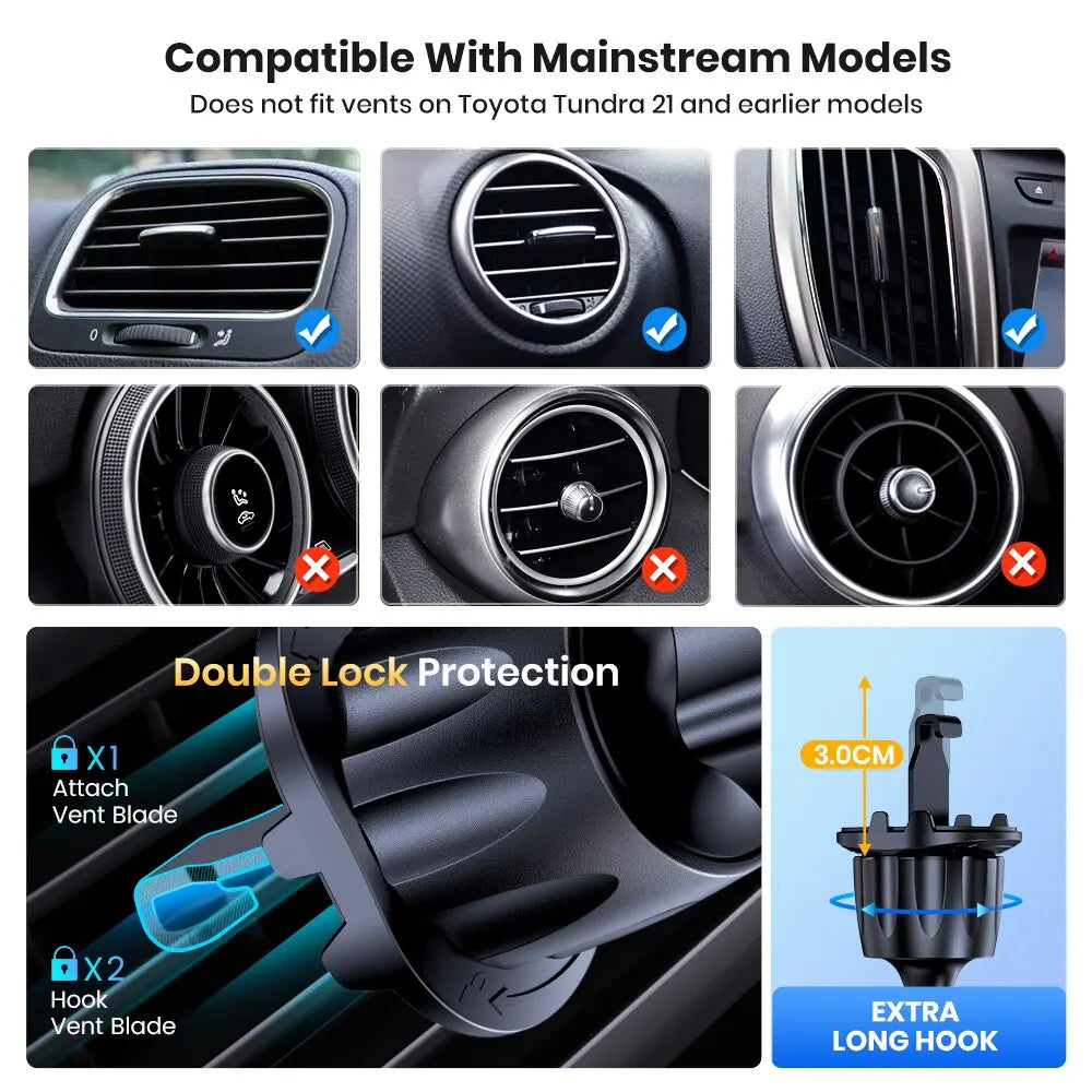 Gravity Phone Holder Car Mobile Mount Stand Air Vent Hook Clip Zpaxo