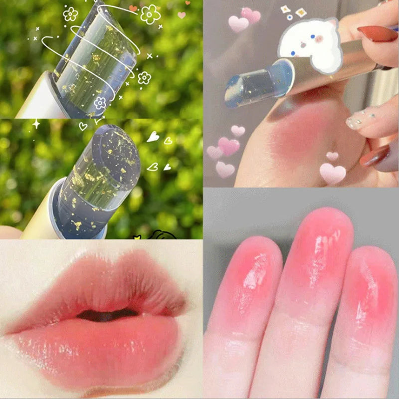 24K Color Changing Lip Balm Rose Essential Oil Golden Oil Moisturizing Lipstick Food Grade Fomula Color Changing Lip Care Gifts Zpaxo