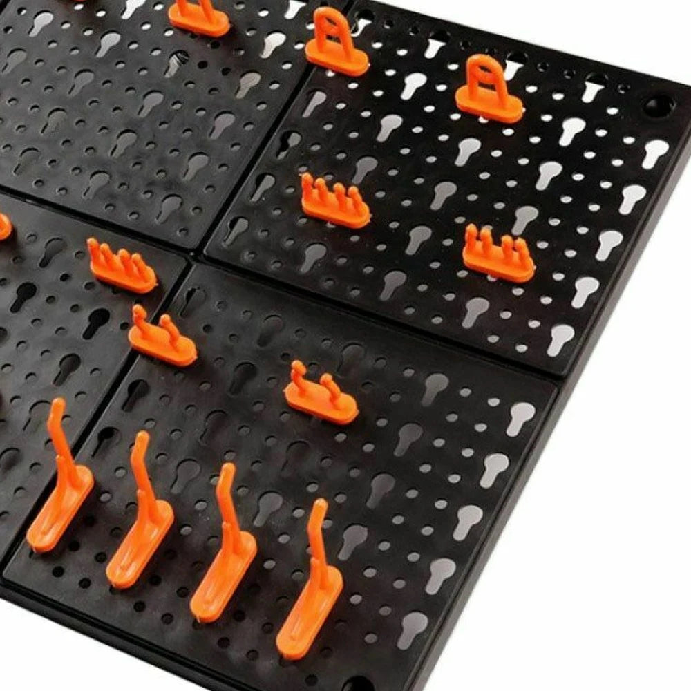 10pc Wall-Mounted Hardware Tool Holder Plastic Storage Hanging Board Hole Hook Parts Garage Organize Attachment for Workshop Zpaxo