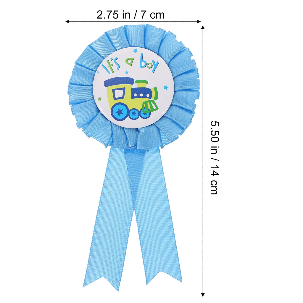 Stylish Chest Badge Decor Tinplate Metal Baby Shower Favors Parents