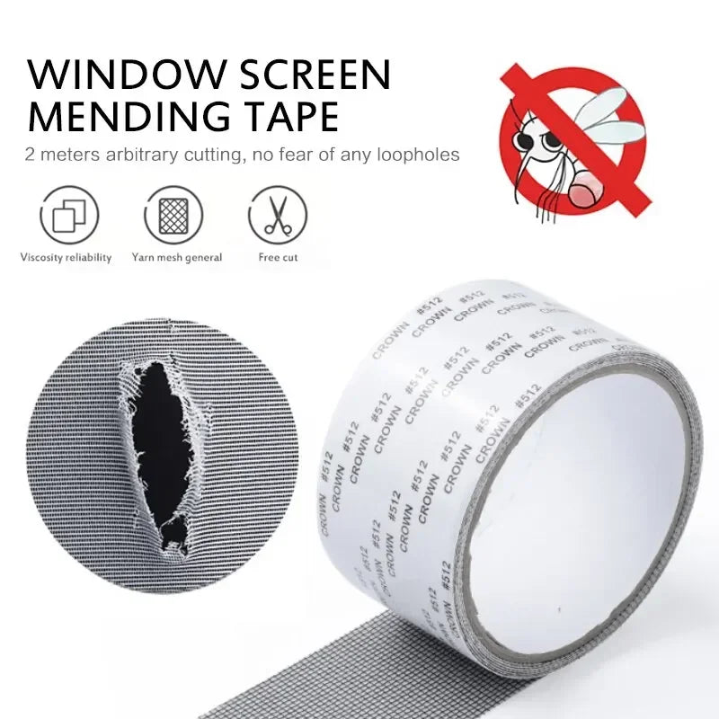 Window Screen Repair Tape Self Adhesive Mesh Tape Net Door Fix Patch Anti Insect Mosquito Mesh Broken Holes Repairing Zpaxo