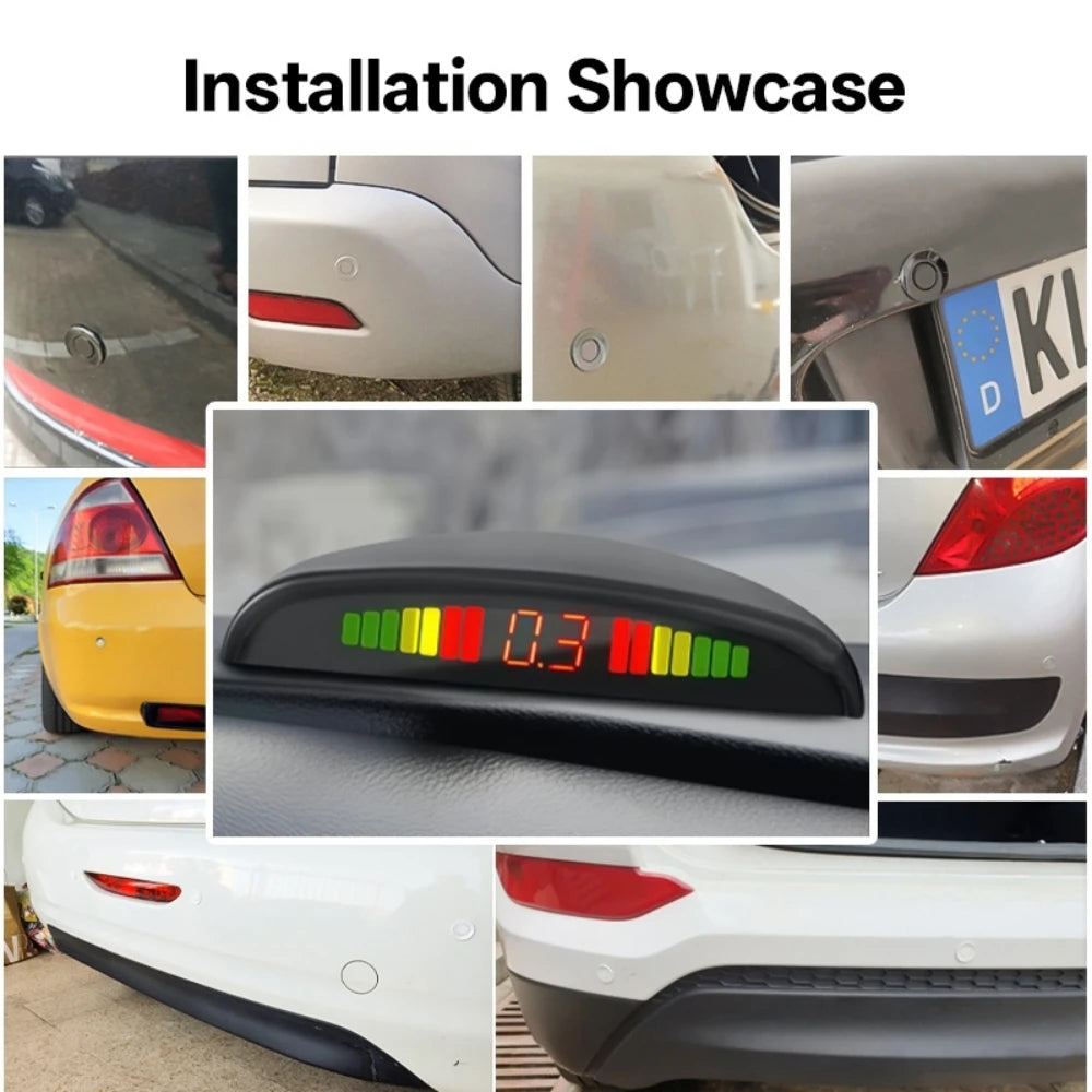 Hippcron Parking Sensors Car Reverse Display 4 Backward Sensor Sound