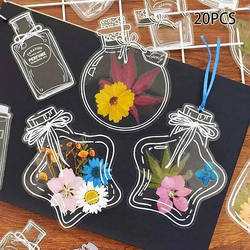 Personalized Glassware Drie Bookmarks Dried Flowers Plant Samples Zpaxo 20PCS