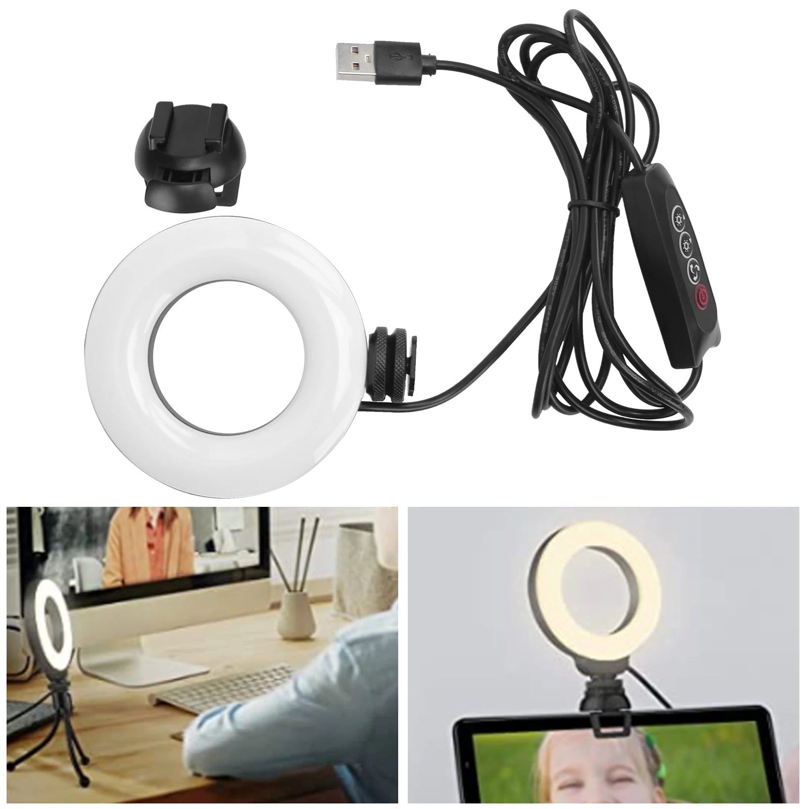 LED Camera Light Round Fill YT 48 Online Meeting Live Streaming Vlog