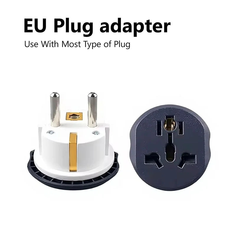 EU Plug Adapter Stable Wall Socket Connection 2 Round Pin Travel Adapter For European Korea Plug Office Electric Socket Supplies Zpaxo