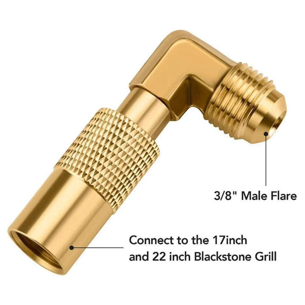 Propane Elbow Fitting Replace Low Pressure Gas Griddle Portable Quick Connect for 17" and 22" Grill 3/8 inch Propane Adapter Zpaxo
