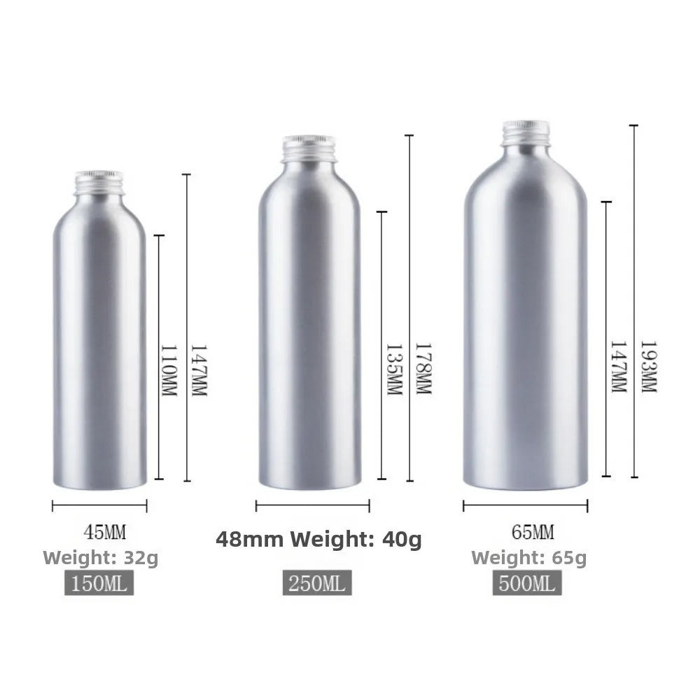 Aluminum Bottle Screw Cap Reusable Silver Cans Empty Refillable Zpaxo