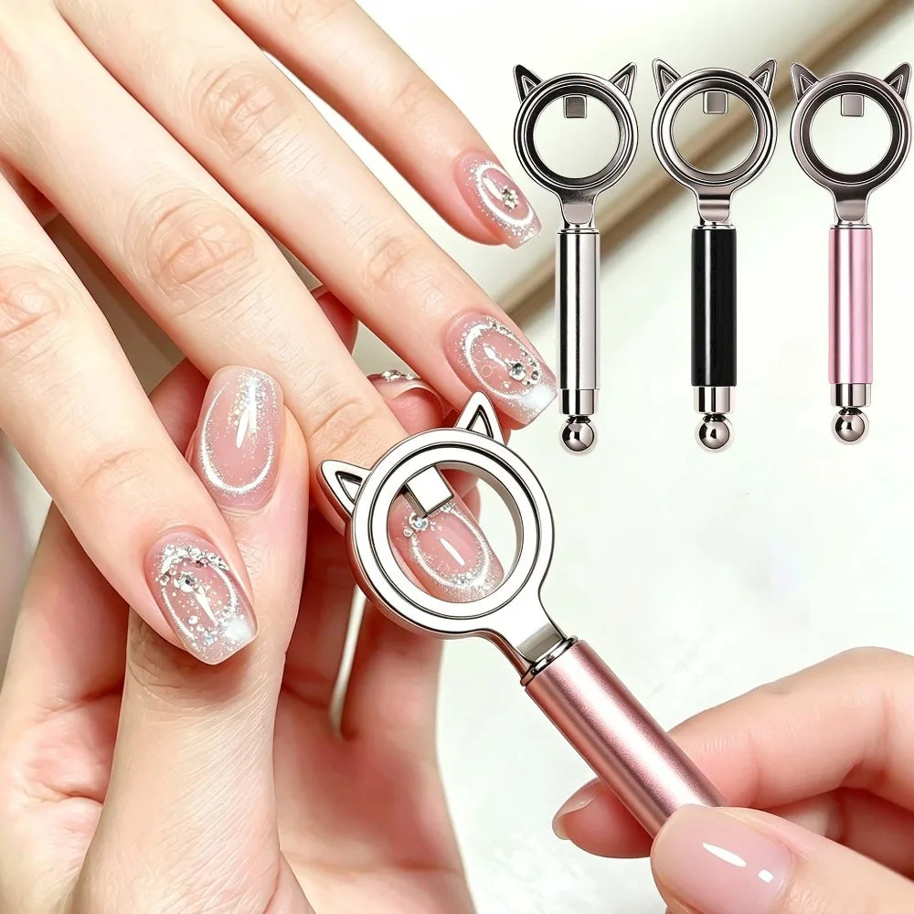 Dual-head Cat Ear Face Hollow Eye Magnet Strong Ring Magnetic Tool Zpaxo