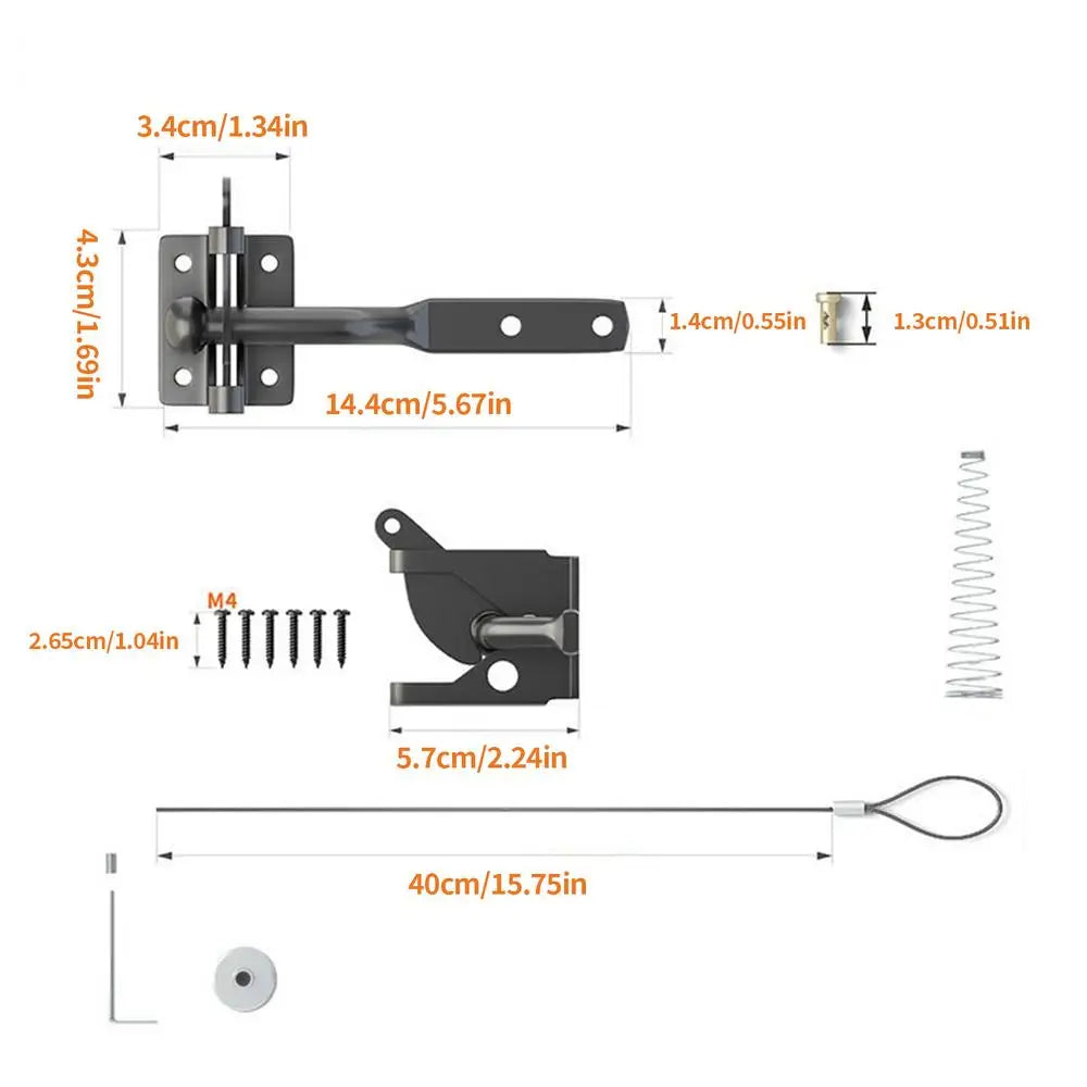 Gate Latch Heavy Duty Wooden Door Security Lock Outdoor Metal Wood