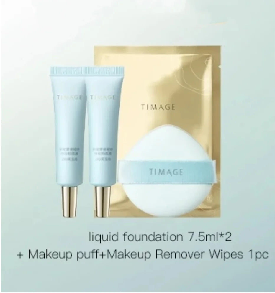 Timage Travel Suit Makeup Primer Concealer Palette Sample Foundation Zpaxo SET D