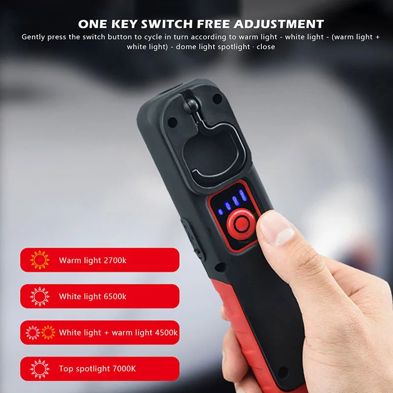 Pocketman COB+LED Rechargeable Work Light | 3-Color Temp, Magnetic