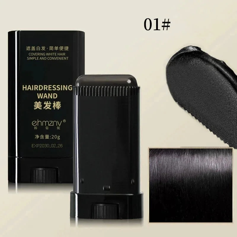 3-Color 2in1 Quick Touch-Up Hair Stick with Comb Beard Color Stick Portable Temporary Quick Coverage Hair Pen Instant Dye Stick Zpaxo Black