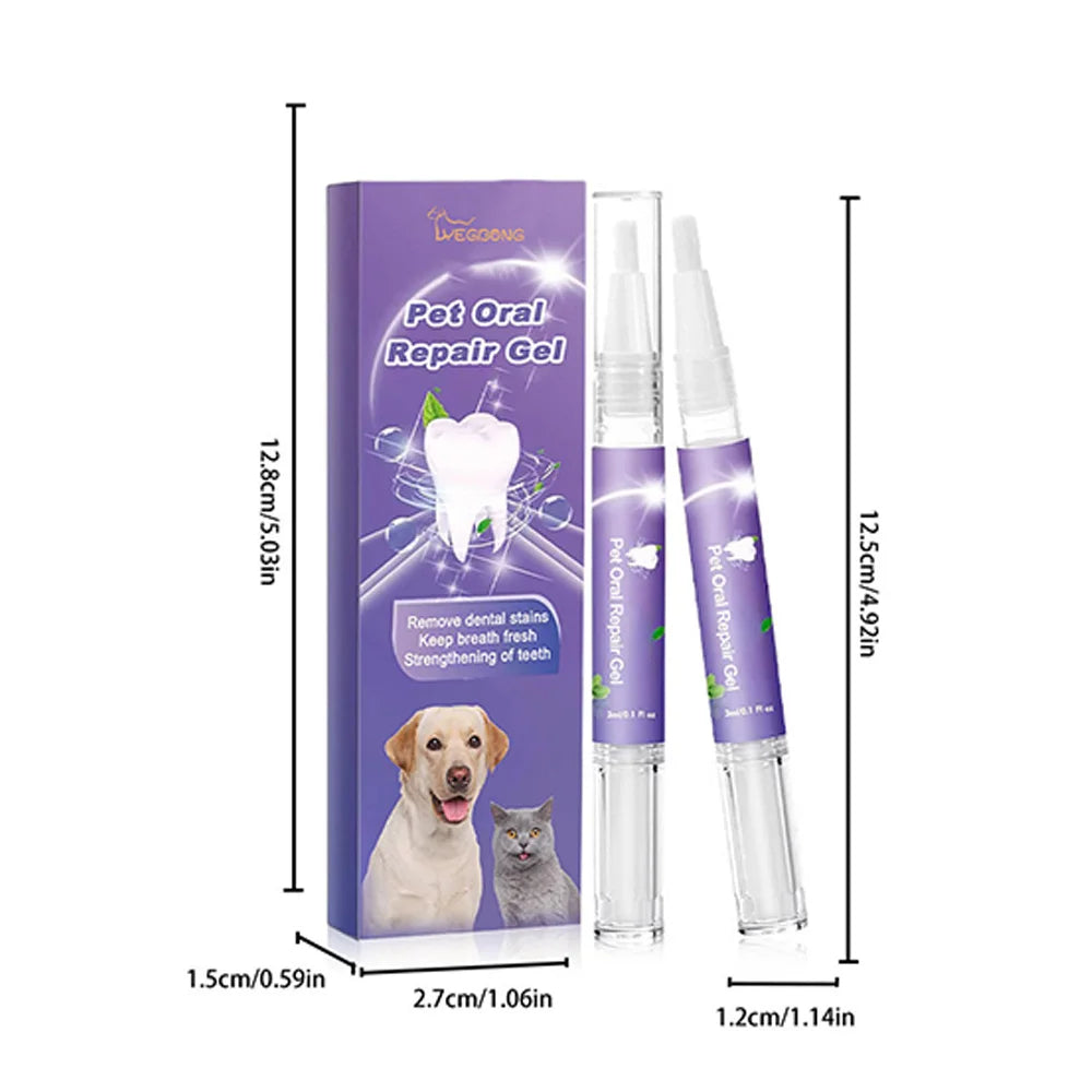 1/2pcs Pet Oral Repair Gel Tooth Repair Stain Remover Oral Cleansing Gel Natural Dog Toothpaste Gel for Dogs & Cats Pet Breath Zpaxo
