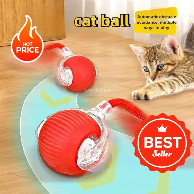 Cat Toys Interactive Ball Cat Accessories Interactive Cat Ball Kitten CatBall Toys Electronic Automatic Rolling Magic Ball Zpaxo