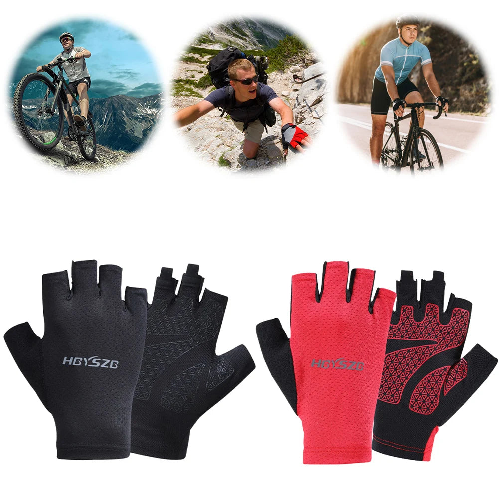 Half Finger Gloves Breathable Bike Riding Reflective Protection