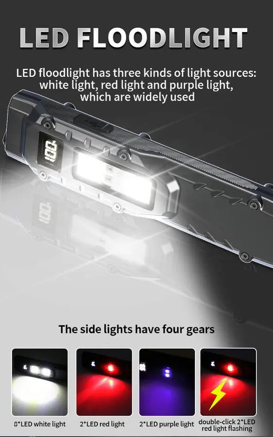 POCKETMAN 9-Mode LED Work Light USB Rechargeable Flashlight