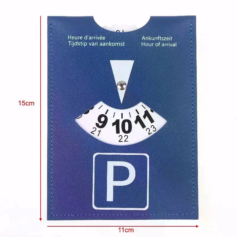 4-Language PU Leather Parking Disc – European Universal Fit