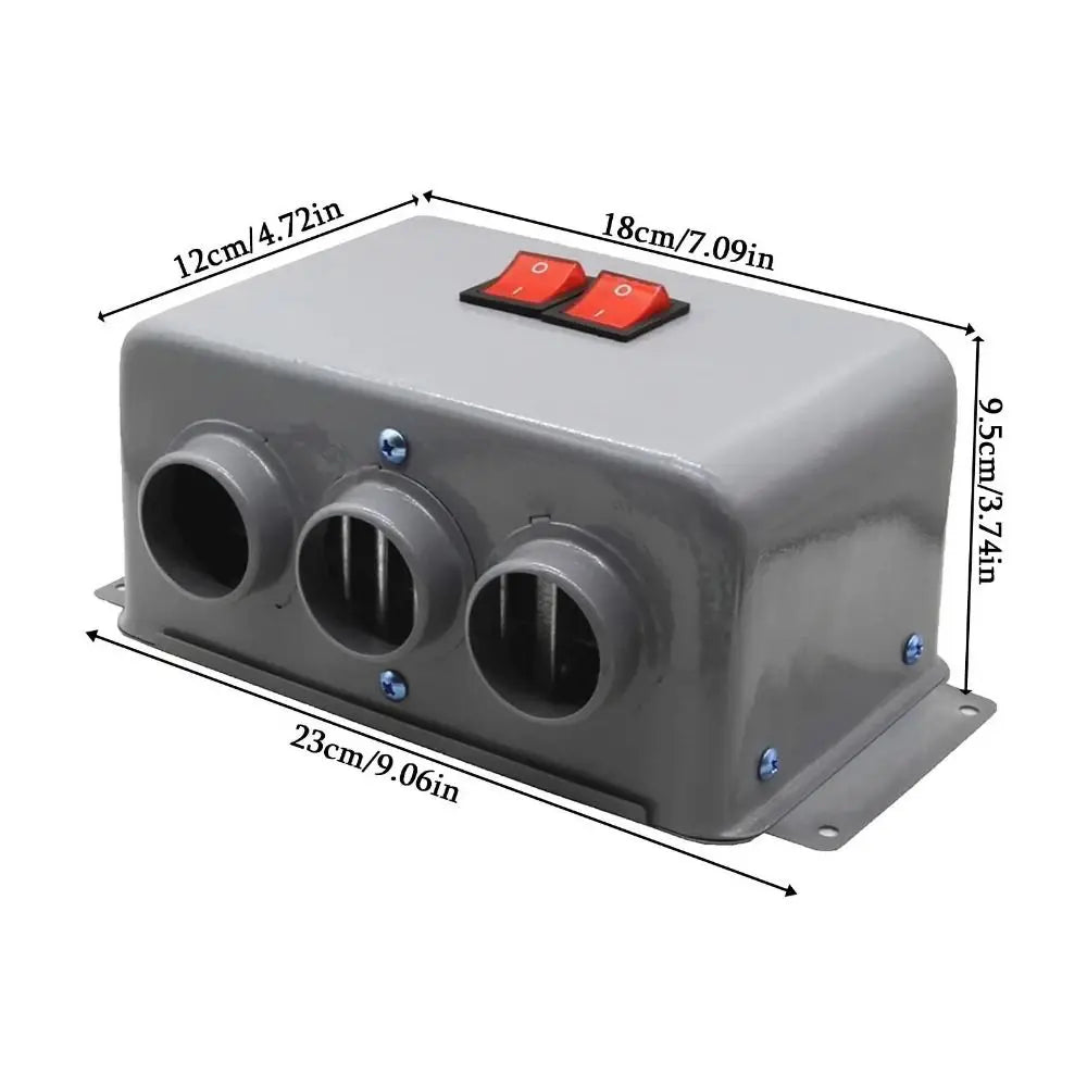 12V 24V Car Heater 3 Hole Power Electric Fan Anti-fog Low Noise Zpaxo