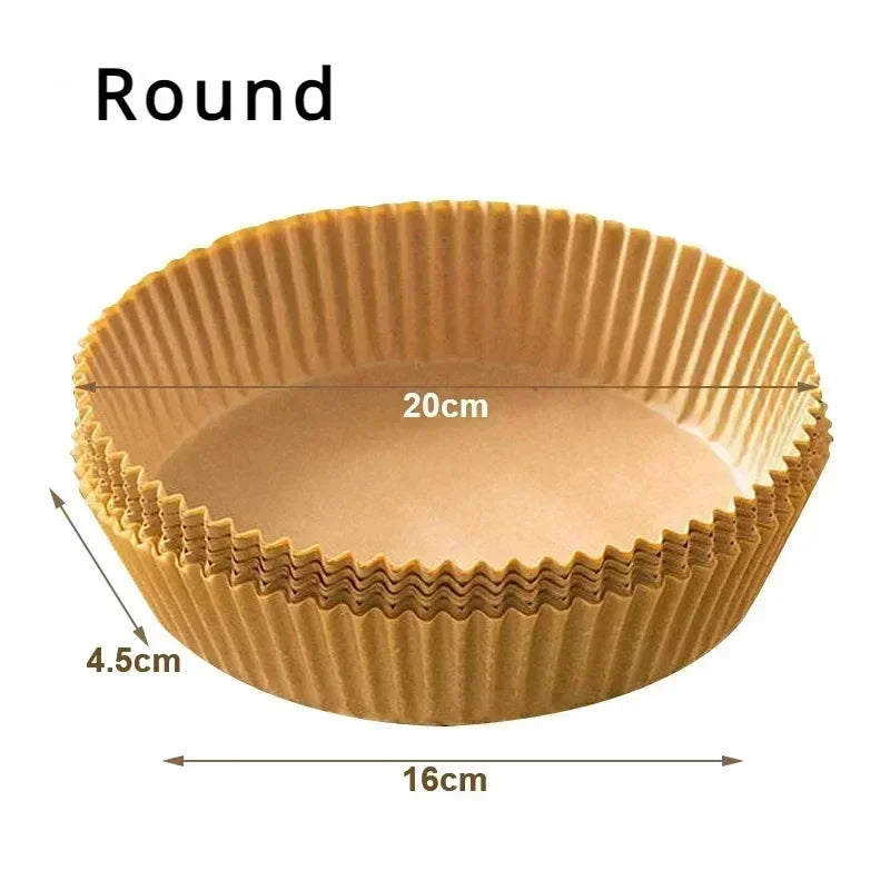 Airfryer Cooking Paper Aerogrill Parchment Paper Baking Tool Airfryer Accessories Air Fryer Paper Oven Liner Disposable Dishes Zpaxo 16CM-Round 50PCS