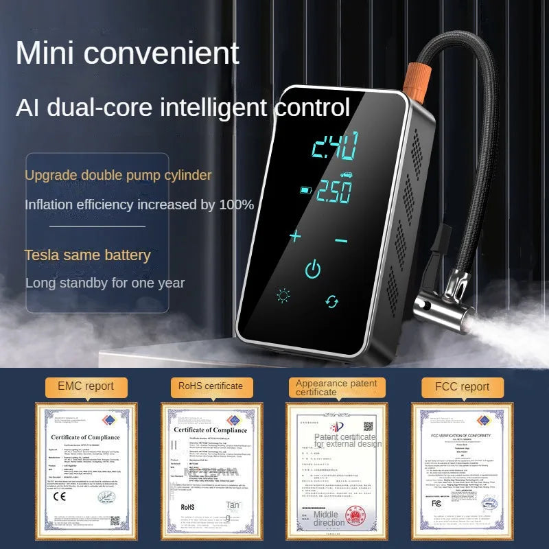Wireless Air Pump 150psi Touch Screen/Key Portable Electric Tire Inflator For Car Bicycle Motorcycle Mini Air Compressor Injecto Zpaxo