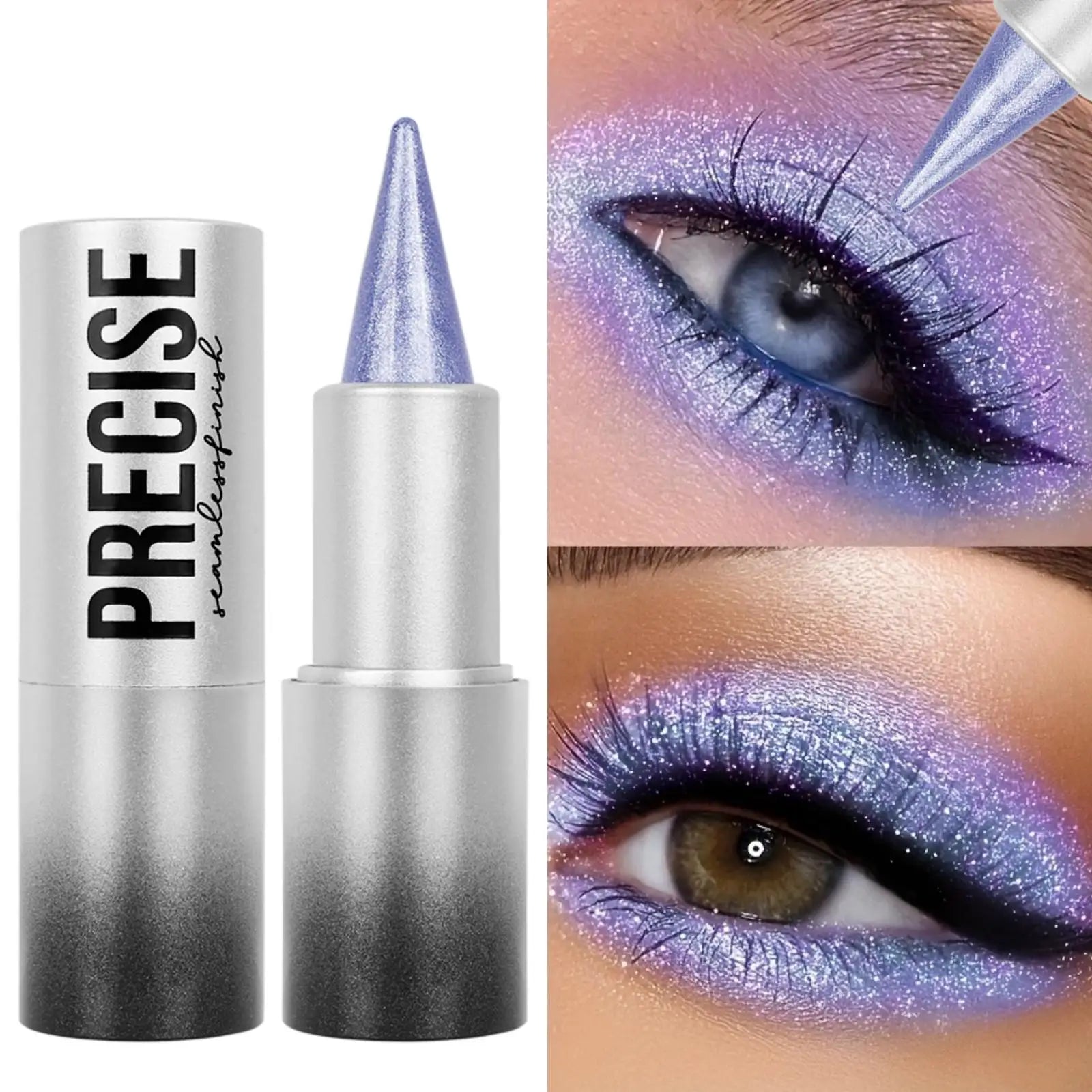 1PC Monochrome Glitter Eyeliner and Eyeshadow Pencil - Waterproof, Portable, Cutting-edge Design, Perfect Holiday Gift for Girls Zpaxo