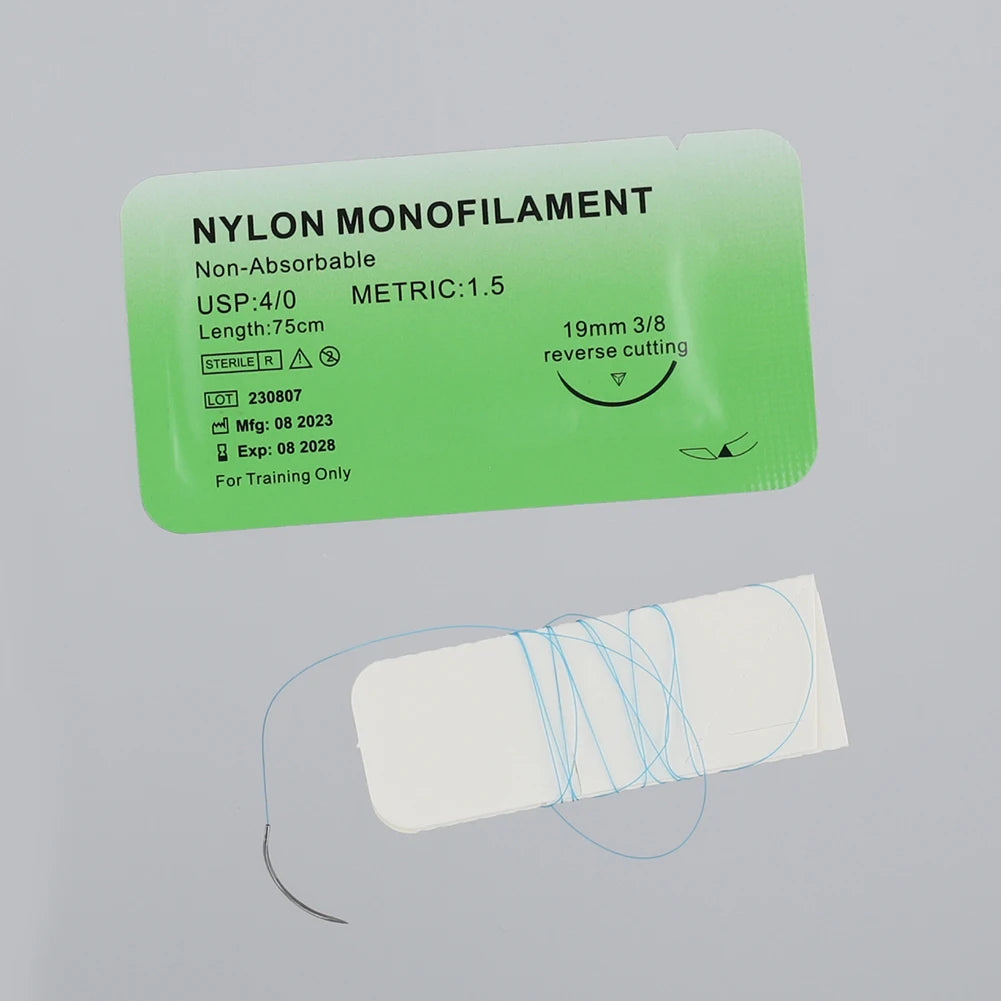 50- 4 0 Medical Thread Suture Nylon Silk Veterinary Practice Zpaxo