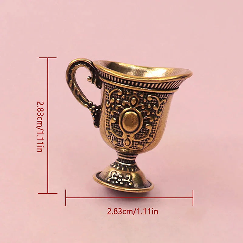 Home Living Room Decoration Crafts Gift Antique Small Copperware Buddha Tea Set Copper Teacup Brass Keychain Pendant Zpaxo