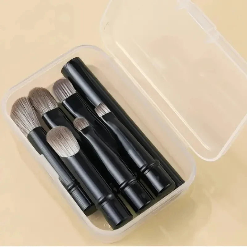 Mini Travel Makeup Brushes Box Portable Cosmetic Powder Foundation