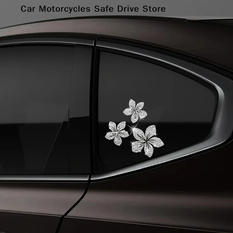 Floral Glitter Decorative Car Stickers Waterproof Dly Sticker Self