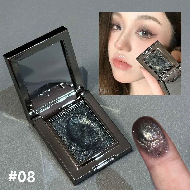 Chameleon Dark Green Eyeshadow Palette Fine Easy-To-Apply Sparkling Pearlescent Mashed Potato Eye Shadow Brightening Makeup Zpaxo 08