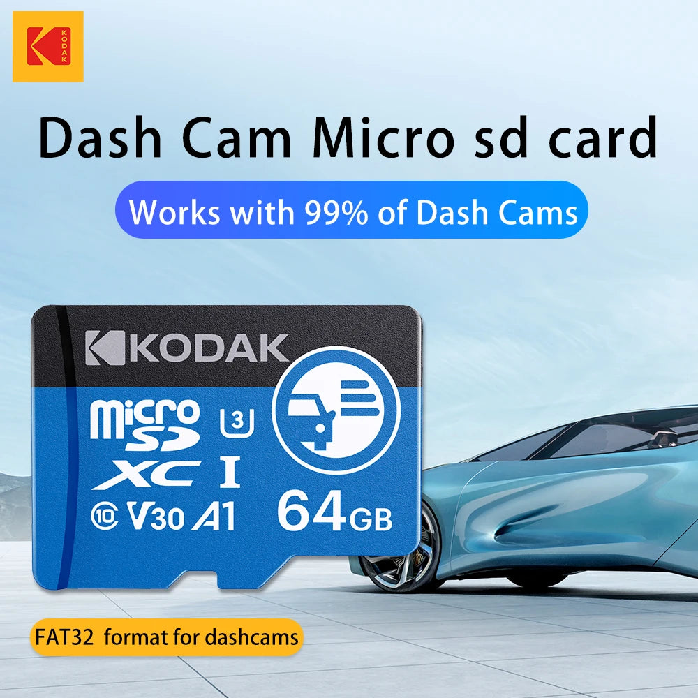 Kodak Ultra Mini Dash cam Micro SD Card 256GB 128GB Memory Card SD TF Flash Card Memory Cards 64GB 32GB For Cars Phone Zpaxo