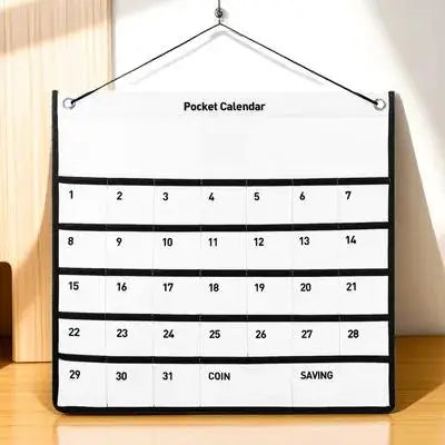 Calendar Wall Storage Pocket 1 Month Non-woven Fabric Date Printed