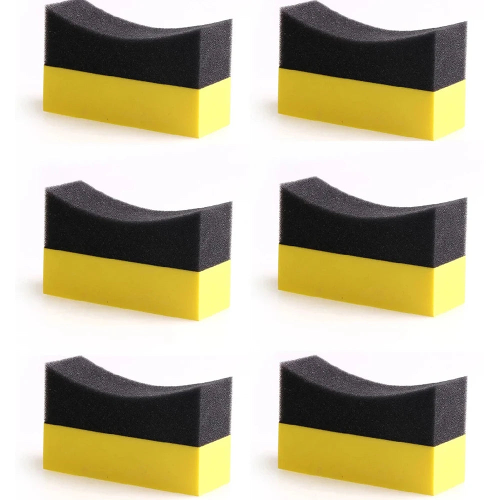 Car Cleaning Sponge 6Pcs Wipe Corner Edge Gloss Shine Polishing Sponge Cleaning Sponge Tyre Cleaning Sponge Tire Contour Pads Zpaxo 6pcs