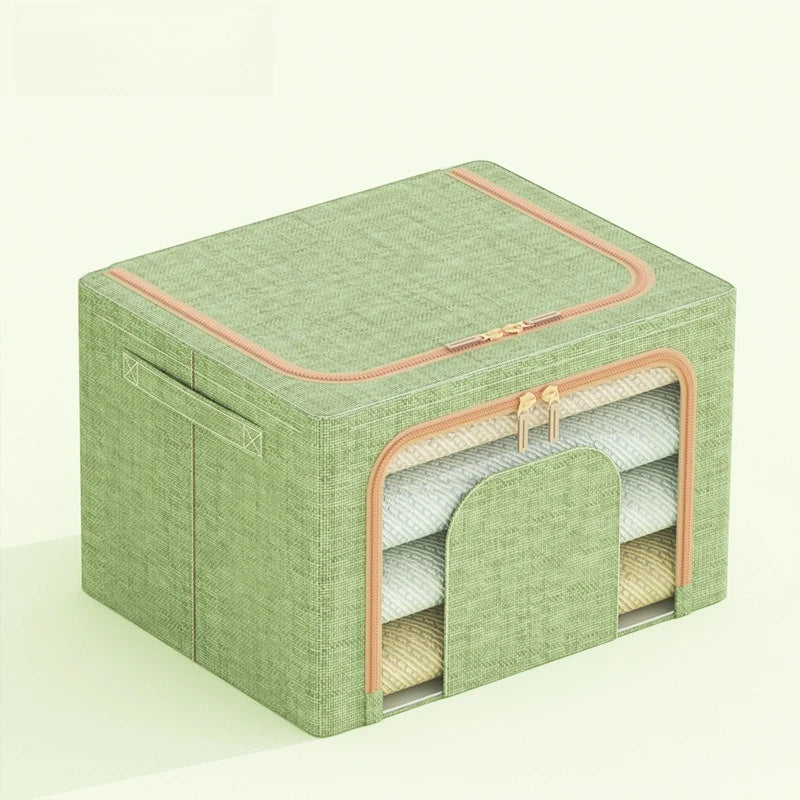 Foldable Clothes Basket 24/66L – Steel Frame Storage Organizer Foldable Storage Basket Zpaxo GRAY 24L 40x30x20CM