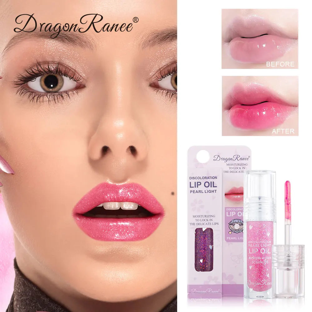 Lip Oil, Lip Gloss, Long-Lasting Moisturizing Tinted Lip Oil, Natural Color, Soft and Smooth Lips, Non-Sticky Glossy Finish, Lipstick Base Lip Gloss Zpaxo