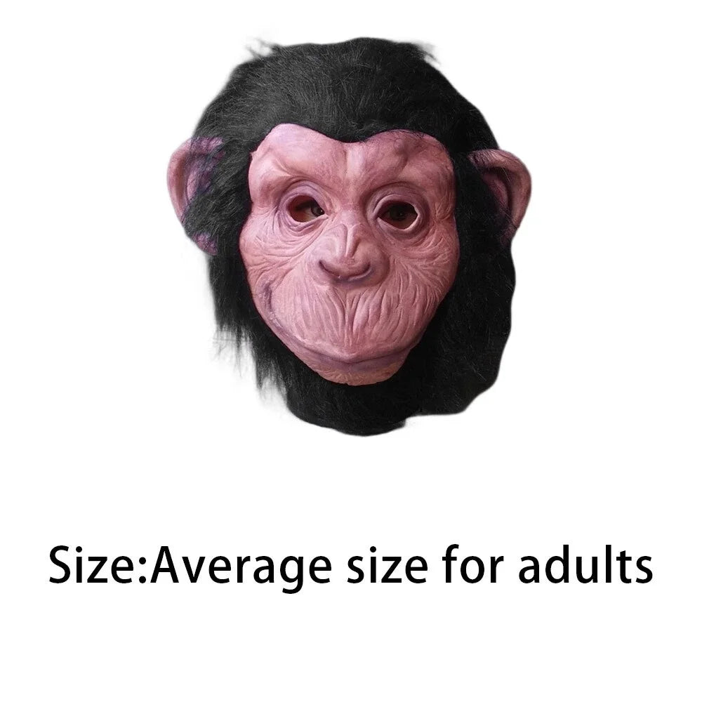 Deluxe Chimp Latex Full Head Mask – Halloween Cosplay Monkey