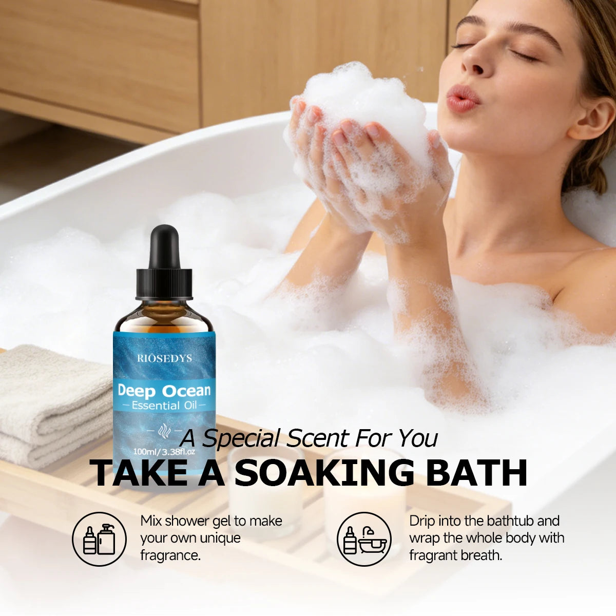 DEEP OCEAM ESSENTIAL OIL moisturizing and nourishing massage oil suitable for skincare, fragrance, massage, and all skin types. Zpaxo