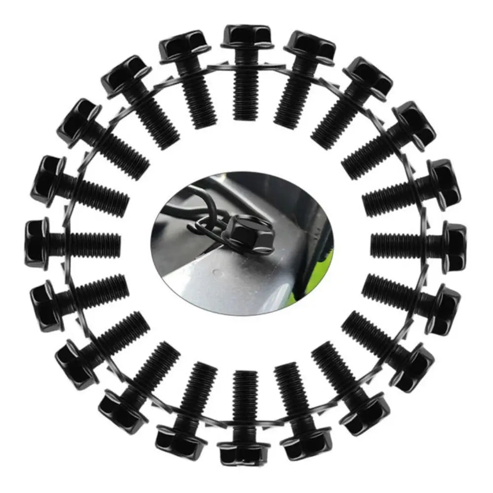 5 M6 Car Body Bolts U-clamp U-nut Clips Black Screw Clamping Splash Zpaxo