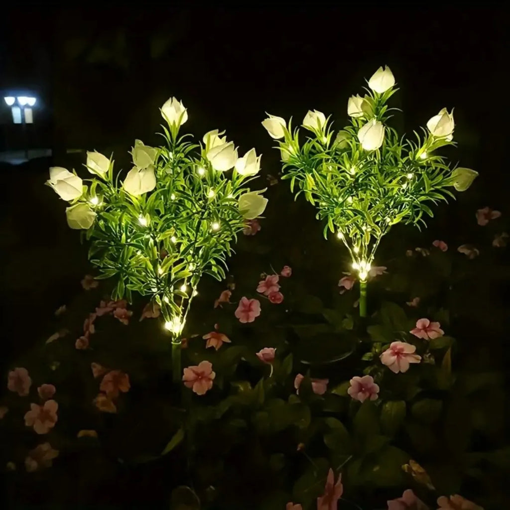 Solar Powered Gardenia Flower Lamp Decoration Waterproof Balcony Home Zpaxo