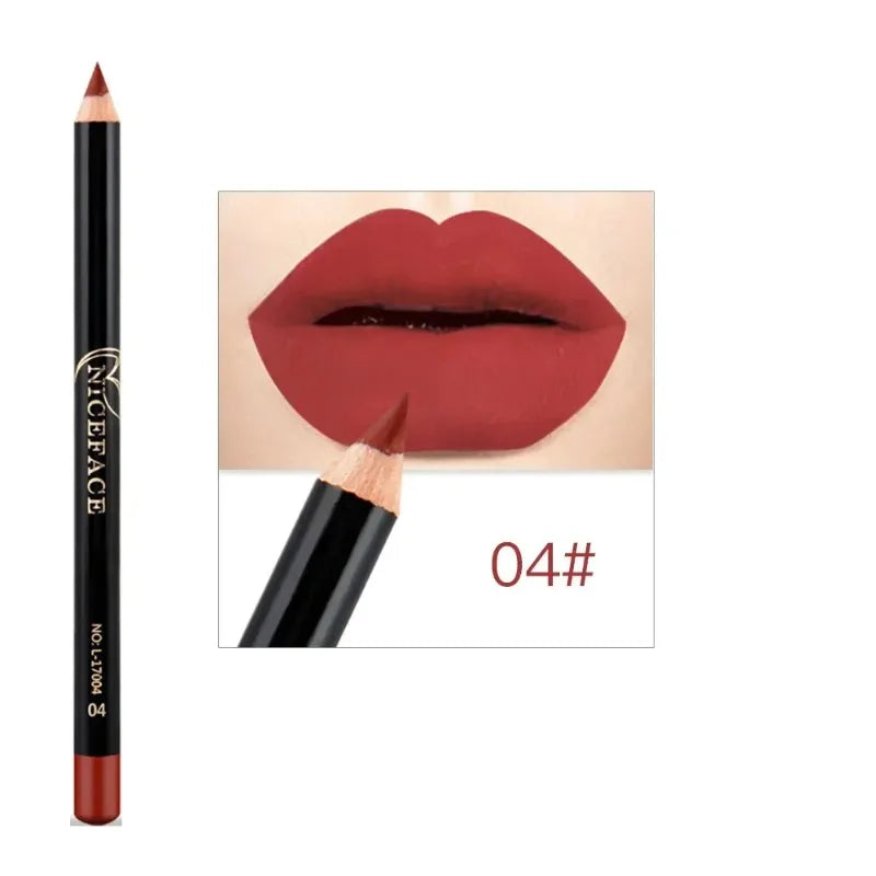 12 Colors Waterproof Lip Liner Nude Matte Brown Lipstick Pencil Zpaxo 04-1PC