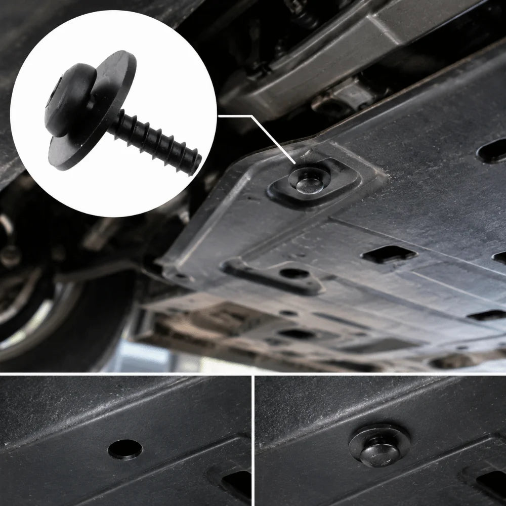 100pcs Durable Material Car Underbody Engine Cover Panels Screws Sturdy Material Rust Resistance Screws with Grommet Clips Zpaxo
