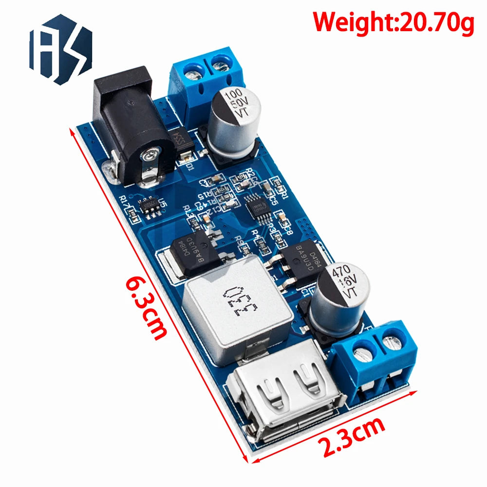 LM2596S DC-DC Adjustable Buck Converter 5A Type-C/Micro USB 12V 24V to 5V Step Down Charging Module Zpaxo