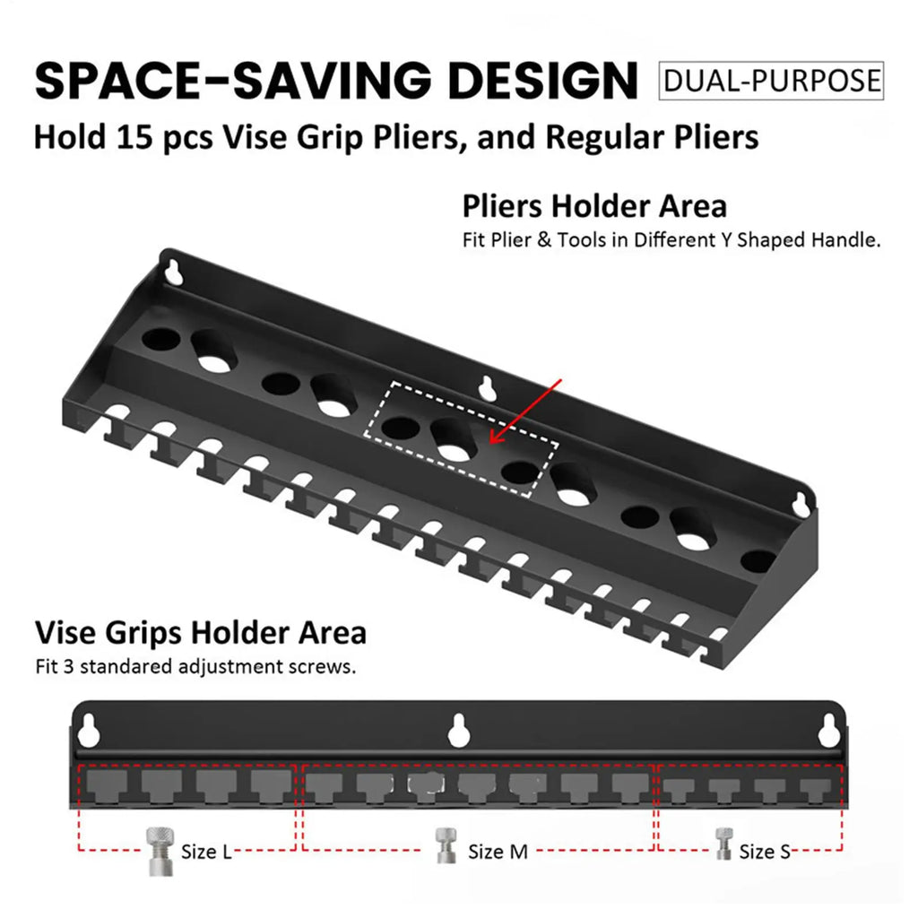 Garage Tool Organizer Pliers Holder Rack Wall Storage Garden Backyard