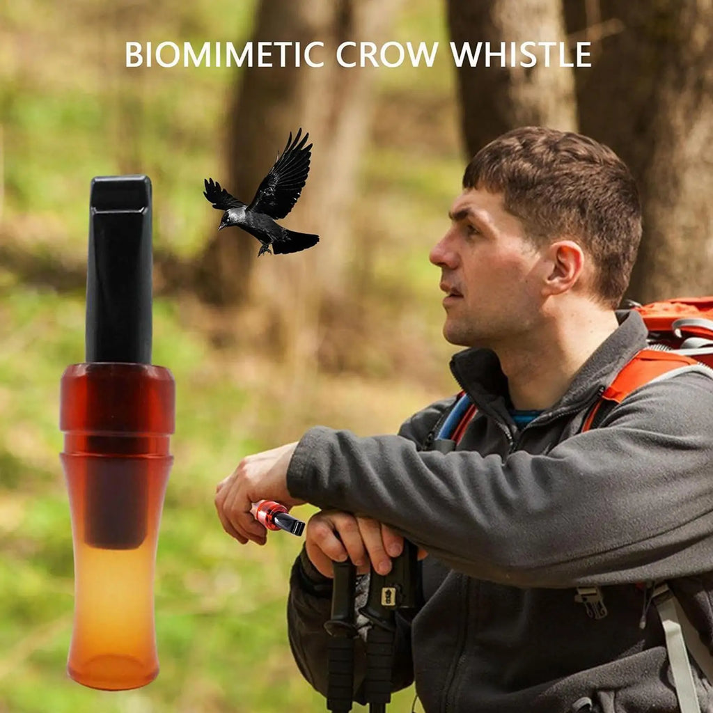 Loud Crow Call Whistle Realistic Acoustic Caller Hunting Animal Decoy