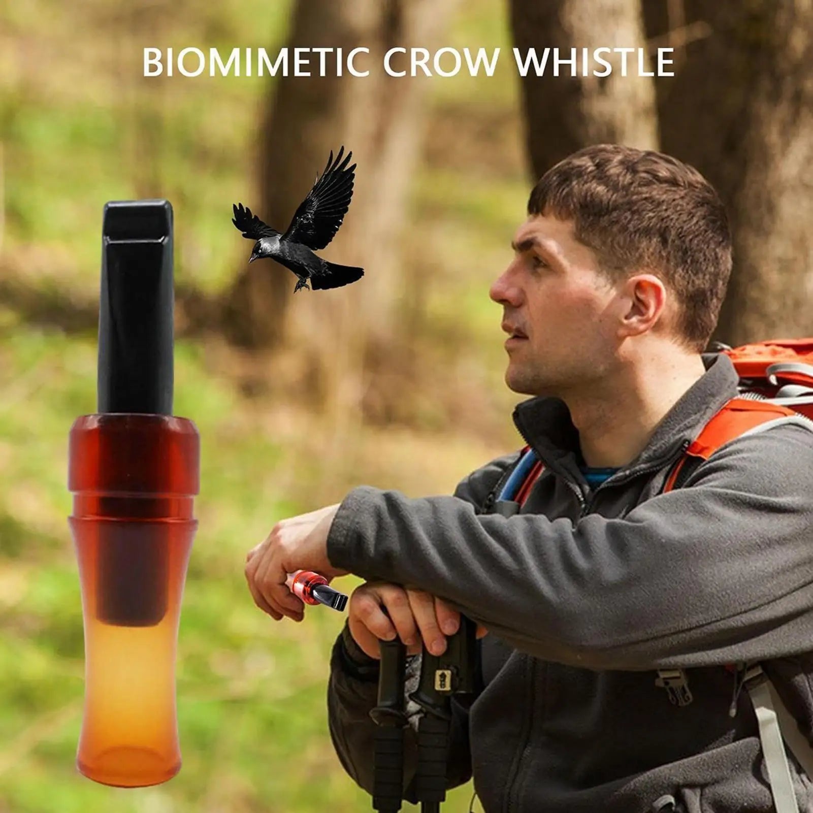 Loud Crow Call Whistle Realistic Acoustic Caller Hunting Animal Decoy