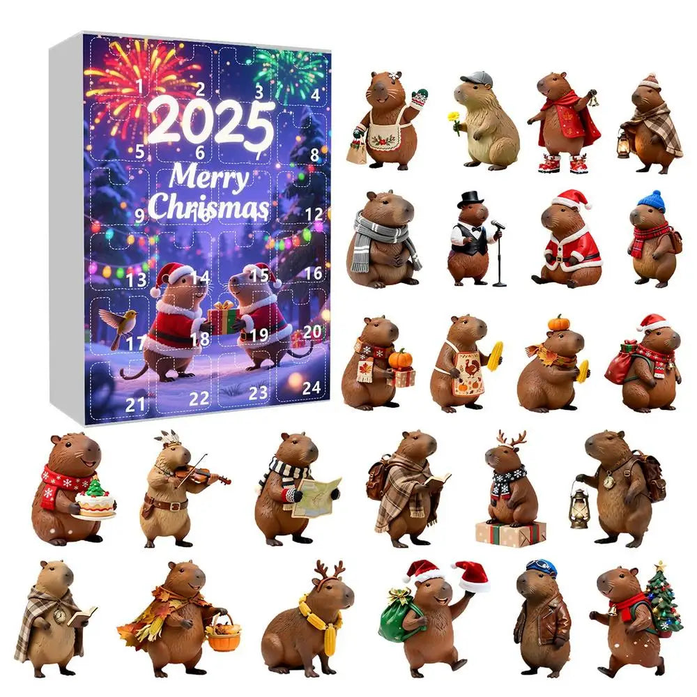 Capybara Christmas Countdown Calendar 24 Days Advent Ornament 2D